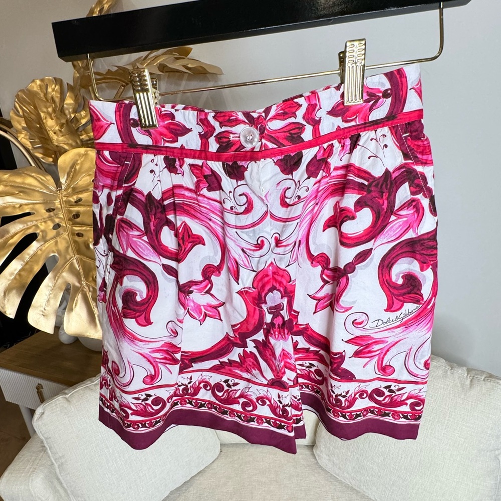 DOLCE & GABBANA Majolica-print poplin shorts - Picture 4 of 4